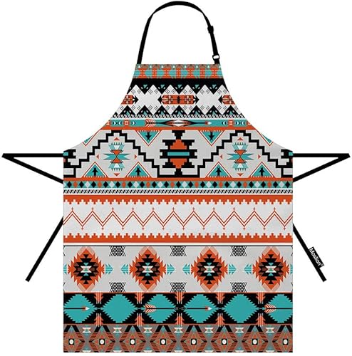 Delantal de mandala, para chef, camarera, cocinera, cuello ajustable, para mujeres, hombres y niñas