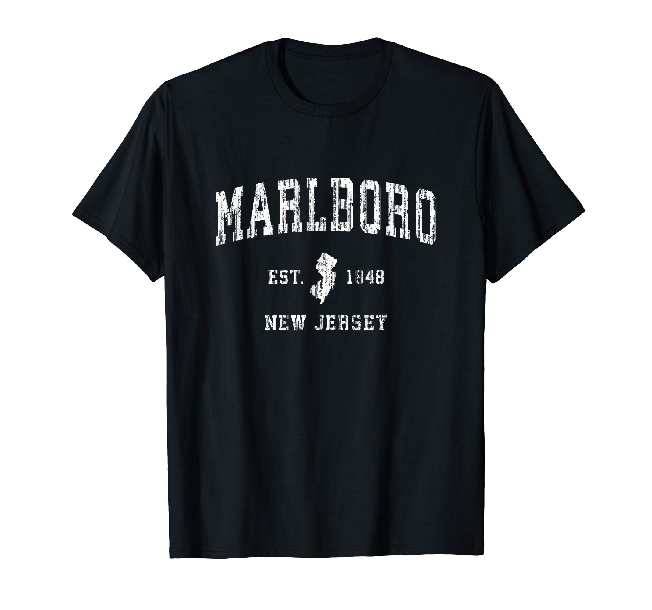 Marlboro New Jersey NJ Vintage Athletic Sports Design T-Shirt