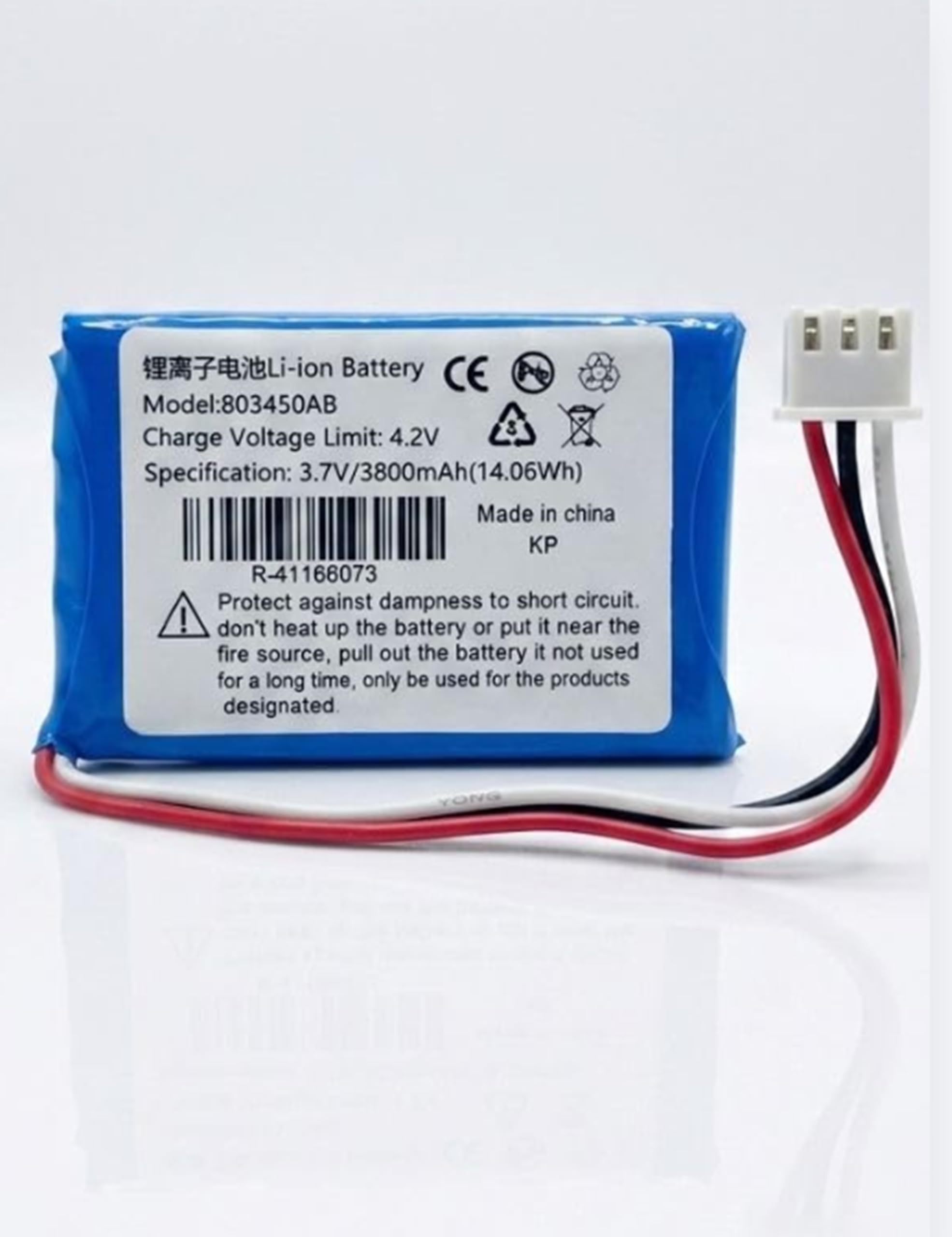 Compatible with 803450AB 3.7V 3800mAh Rechargeable Li-Ion Battery 3-Pin Connector Plug & Wire Lead 14.06Wh for GPS Devices Medical Equipment Security Systems Portable Electronics (Pack of 1)-picture-18