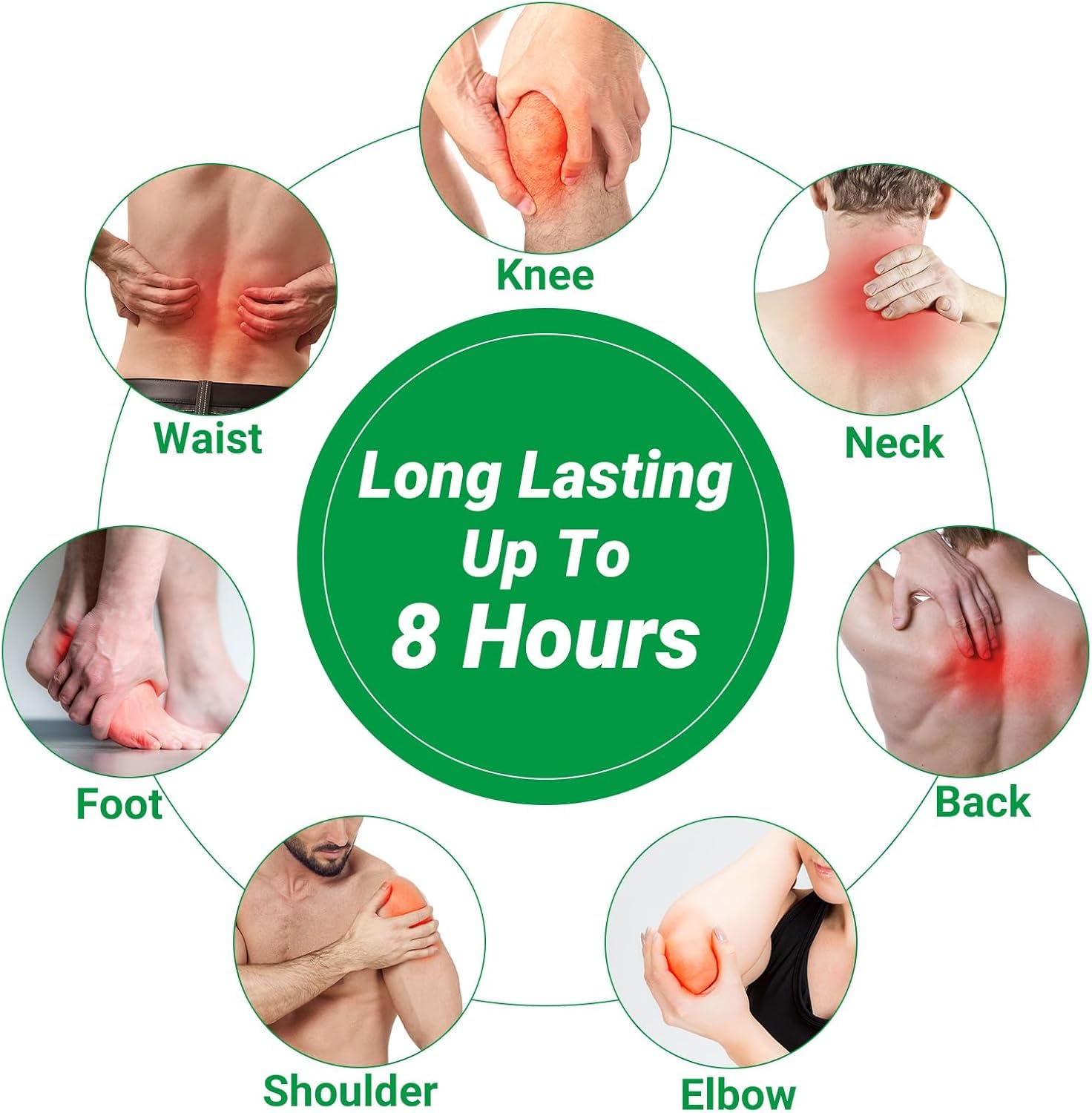 GaxQuly Knee Pain Relief Patches,Wormwood leaves Dried Ginger Camphor Borneol Natural Herbal Patches, Sticker 12-Hour Relief of Joint Pains Patch for Knee, Back, Neck, Shoulder Pain (10 pcs) 2
