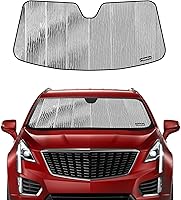 Vista 1 de Parasol de parabrisas para Cadillac XT5 2017-2026, reversible plateado/negro