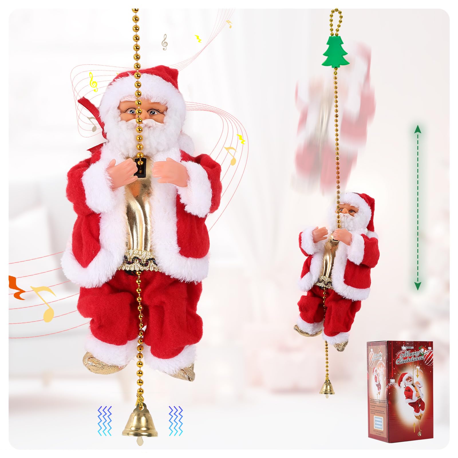 ローブ登りのサンタ Amazon.com: Electric Climbing Santa Claus with 3 Modes (Silent