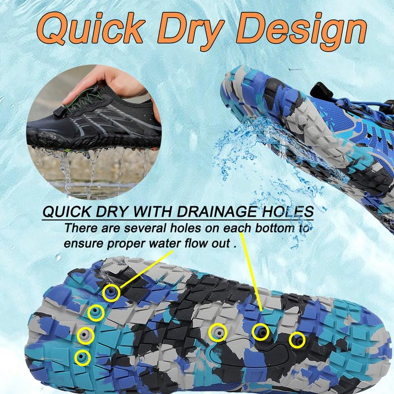 Image of LIZRHA Water Shoes for Men and Women Quick Dry Aqua Swim Barefoot Shoes for Outdoor Fishing Beach Pool Boat Surfing Walking Water Park and Yoqa Activities