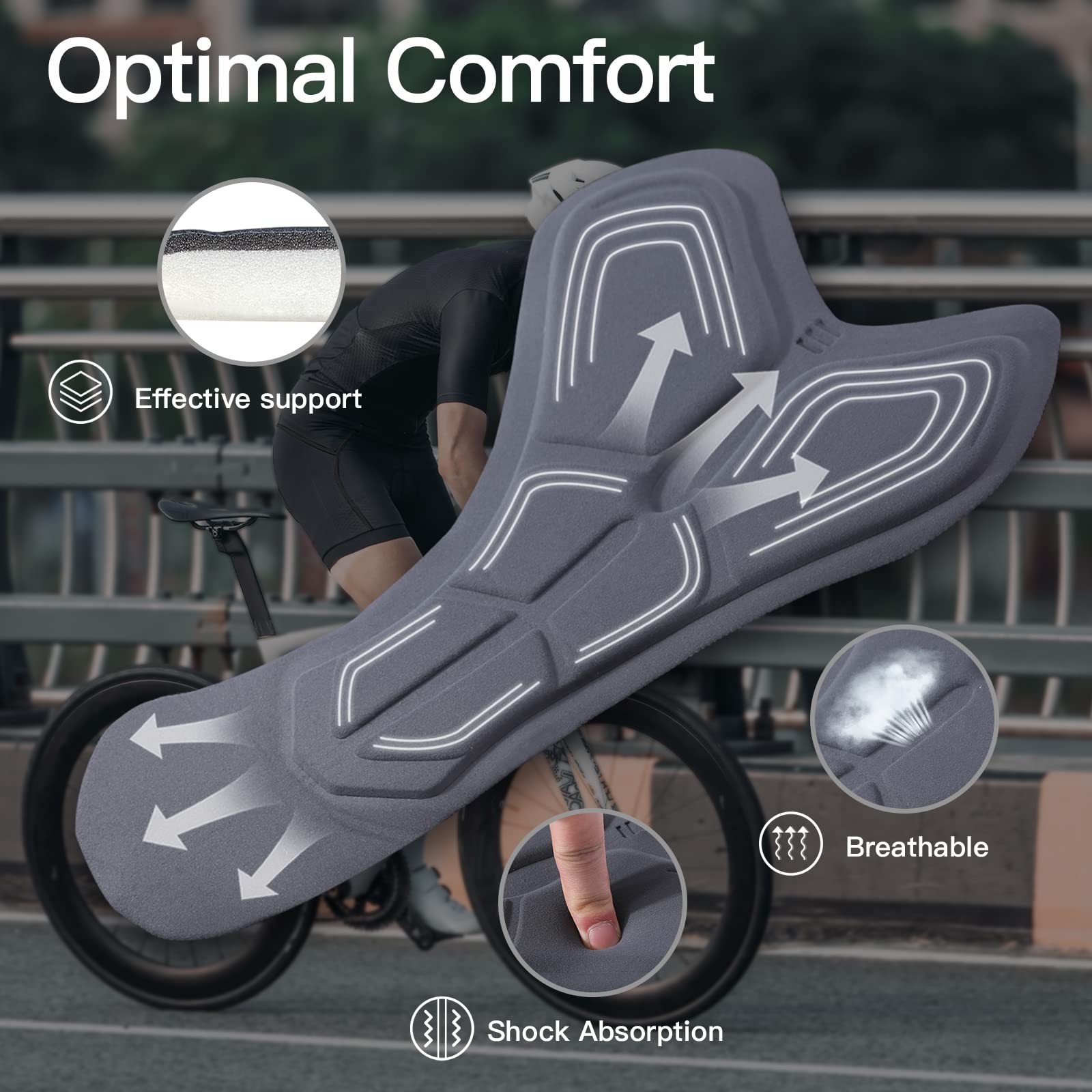 NOOYME Shorts de Ciclismo para Hombre Calzoncillos de Ciclismo para Hombre con Almohadilla para el Asiento