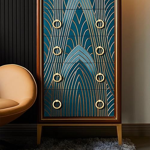 Miniatura 9 de RZDEAL 10 tiradores de latón macizo de 2.0 x 1-78 pulgadas para cajones de aparador, tiradores de anillo de muebles, manijas de puerta de armario