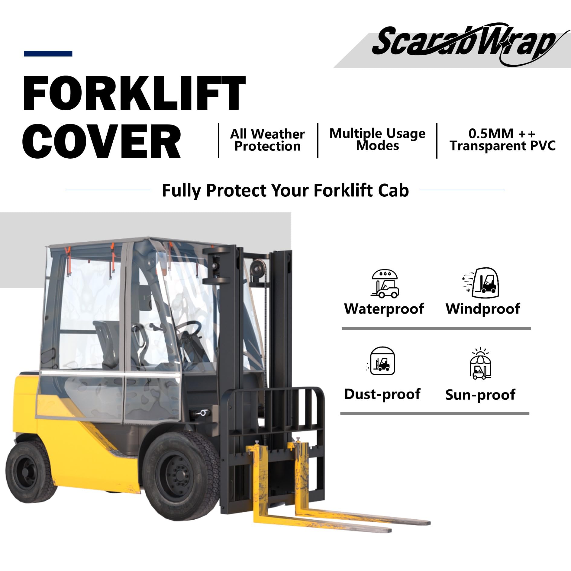Forklift Cab Cover - Rain & Sun Protection -2