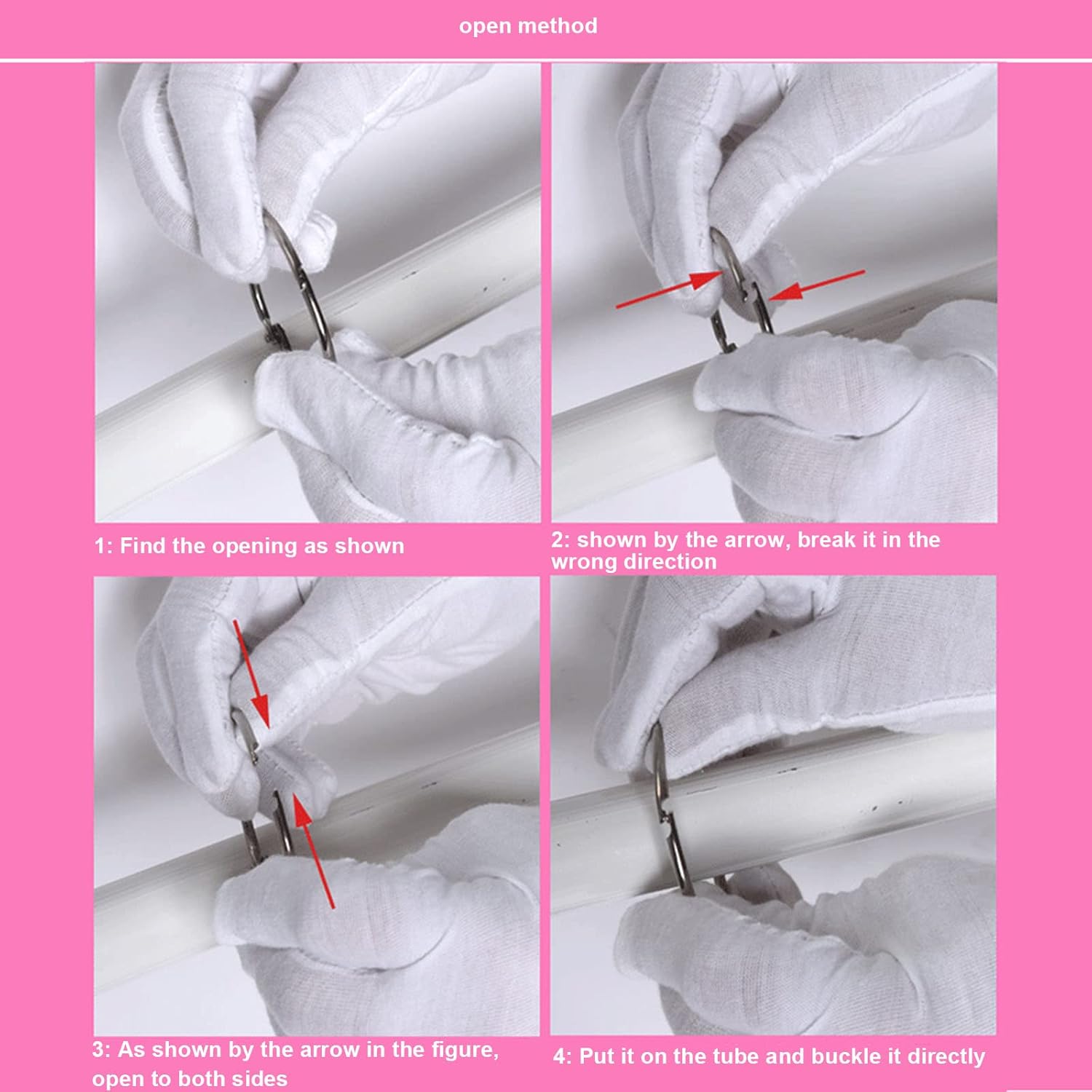 20 Pieces Brushed Nickel Simple Slide Shower Curtain Rings for Window Door Shower Curtain 32 Mm Internal Diameter (Snap Closure),63mm (63mm)