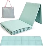 Foldable Yoga Mat, Non-Slip Exercise Mat with Storage Bag, Fitness Mat for Pilates and Stretching, 72" L x 24" W x 0.24" T, Suitable for Men and Women Beginners, Green