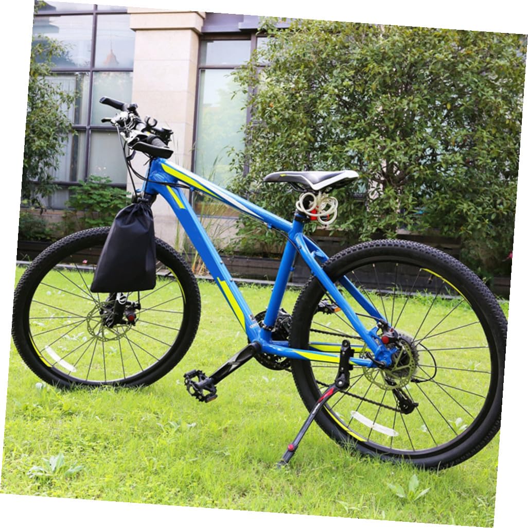 190t Nylon Fahrradabdeckung Größe L, Schwarz, 1 Stück | Bike und Scooter, Bodenschnalle Sowohl Elastischer Saum Vorne und Hinten, mit Aufbewahrungstasche