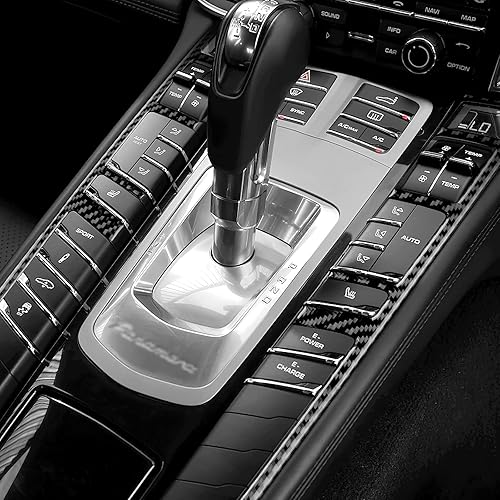 Miniatura 5 de AIRSPEED Para Porsche Panamera 2010-2016 Cubierta del marco del botón de la consola central del automóvil, adhesivo para panel de palanca de