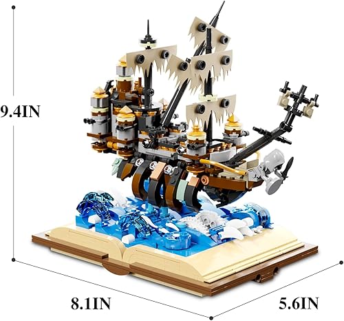 Miniatura 8 de ZYLEGEN Juego de juguetes de construcción de barco pirata para adultos, kit de bloques de construcción de barcos piratas Queen Mary, juegos de