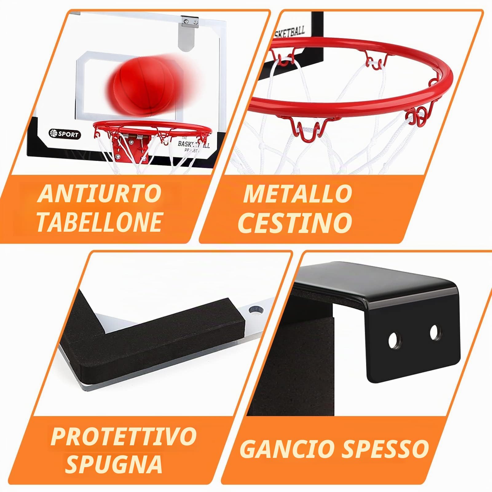 Dreamon Mini Canestro Basket Kit da Camera Bambini，Tabellone Basket Interno Giocattoli Sportivi per Bambino