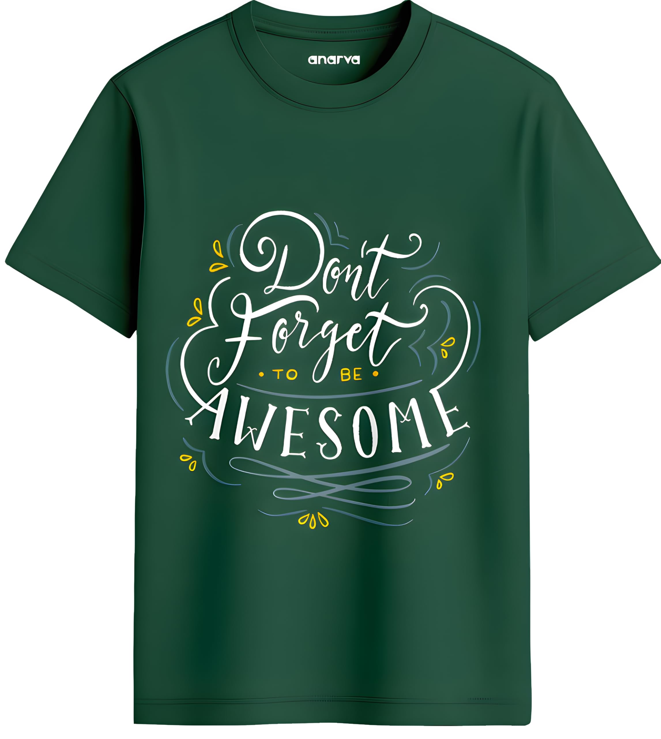 Amazon Brand - Anarva Men’s Cotton Printed Round Neck T-Shirt | Motivational Graphic Tee