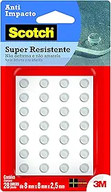 3M, Protetor Anti-Impacto Scotch, Redondo, Transparente, Extra Pequeno, 28 Unidades