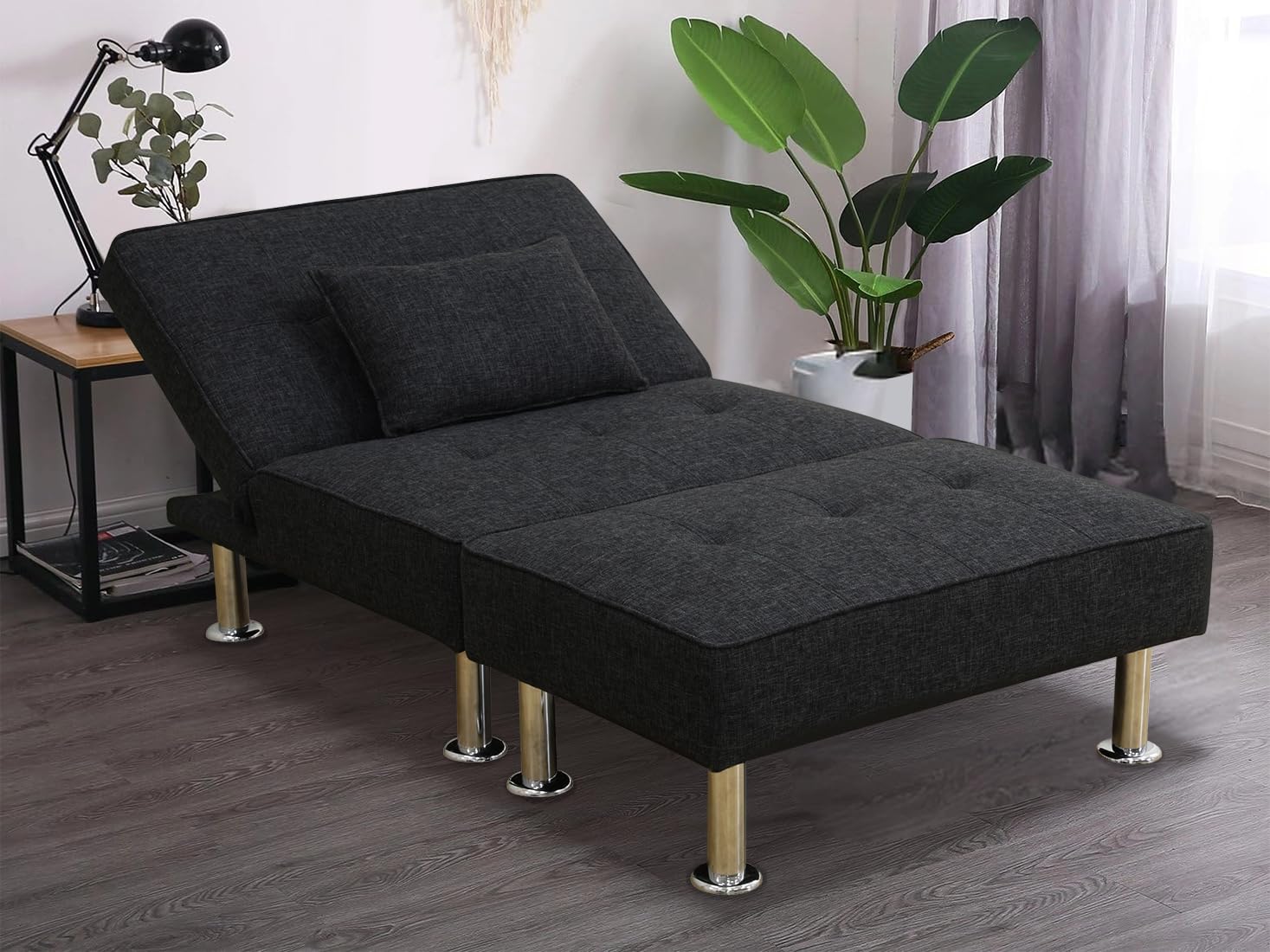 Dekmxas Folding Sofa Bed, Convertible Sleeper Couch,Comfy Fold Out Chair Guest Bed,Floor Sofa Foldable Mattress for Living Room Bedroom,Black