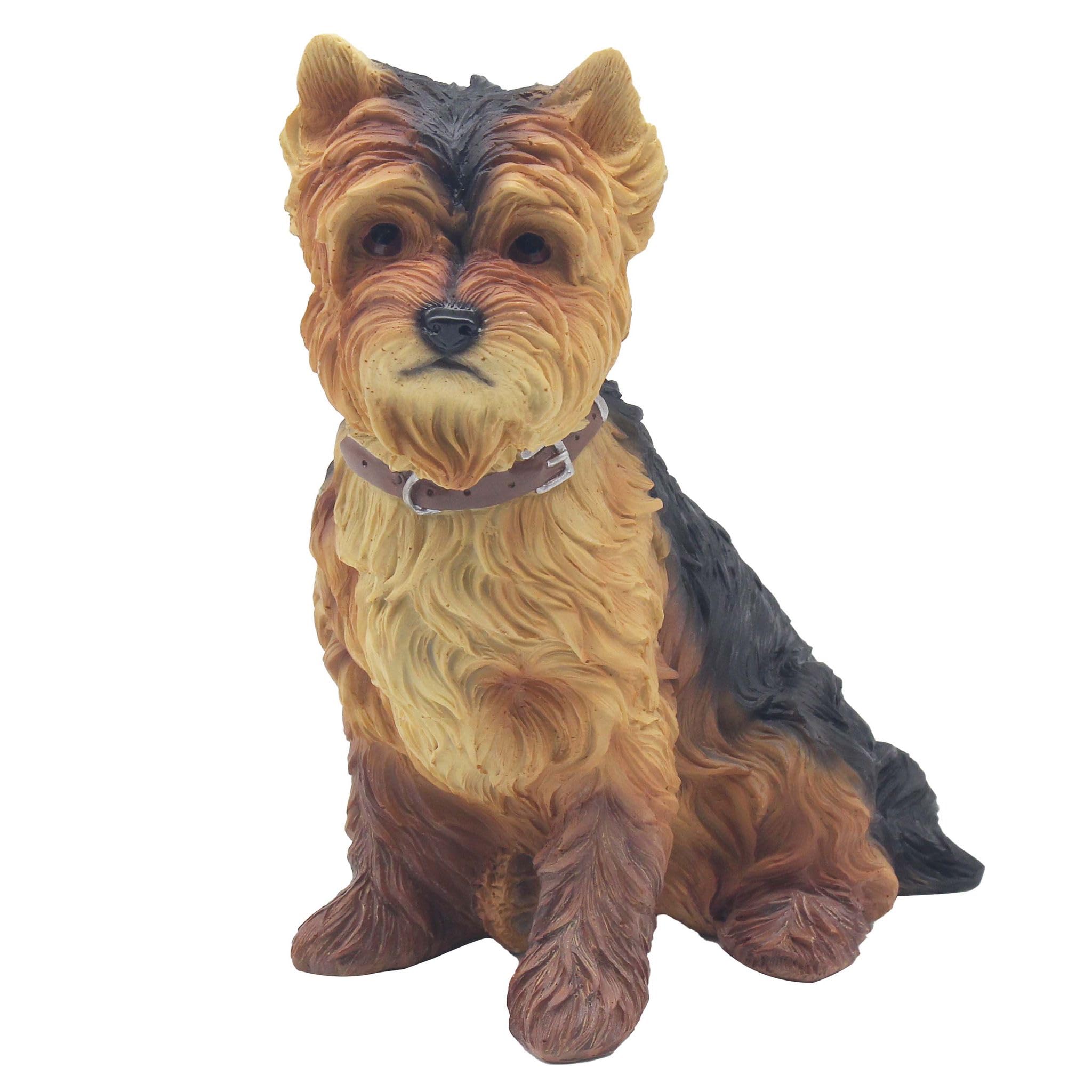 Tamersgifts Yorkshire Terrier Ornament Sitting Dog Figurine Resin Yorkie Statue Home Décor Gift for Dog Lovers 17.5cm