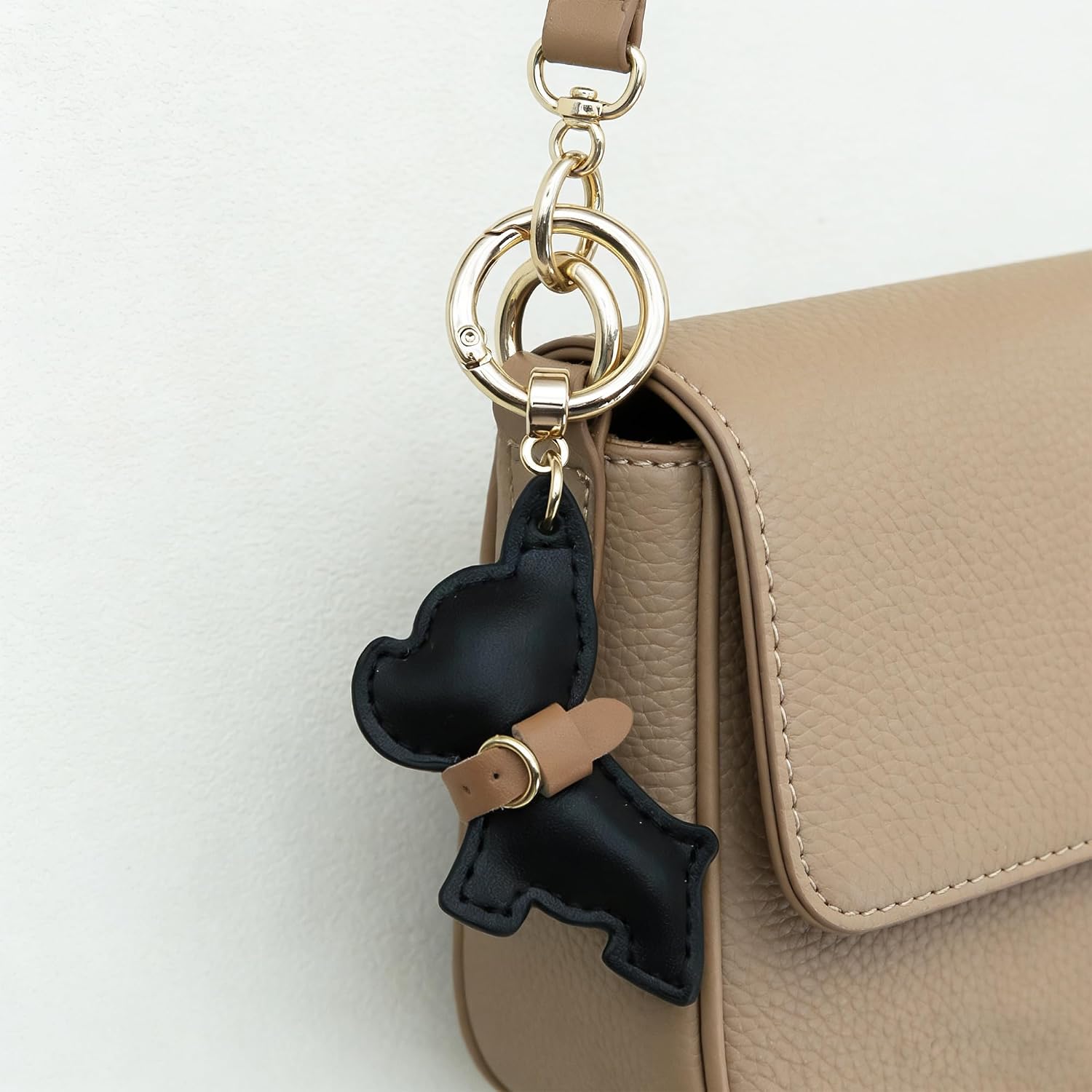Cute French Bulldog Keychain, Fashion Puppy Bag Charm for Backpack Purse Handbags Bag Accessories PU Key Charms