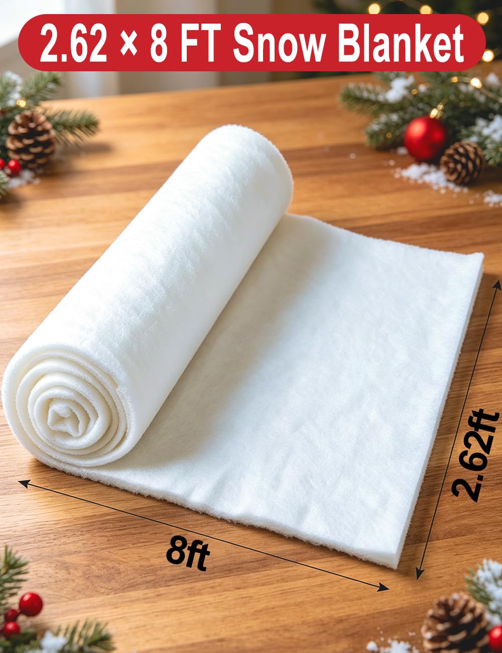 Rouleau de Couverture de Neige de Noël, Couverture de Neige Artificielle, décoration d'arbre de Noël, Couverture de Neige Artificielle, décoration de Vacances d'hiver, Fausse Neige pour Affichage de