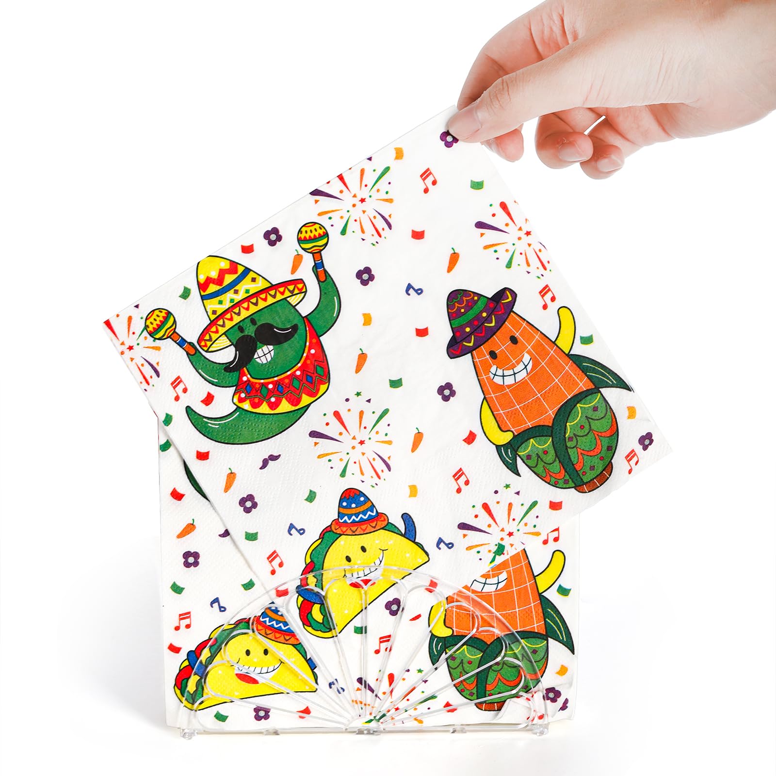 Covzoe 36 servilleteros de plástico, dispensador de pañuelos transparente para mesas, diseño de abanico, caja de pañuelos independiente, organizador de papel para cena, cocina, restaurante, decoración