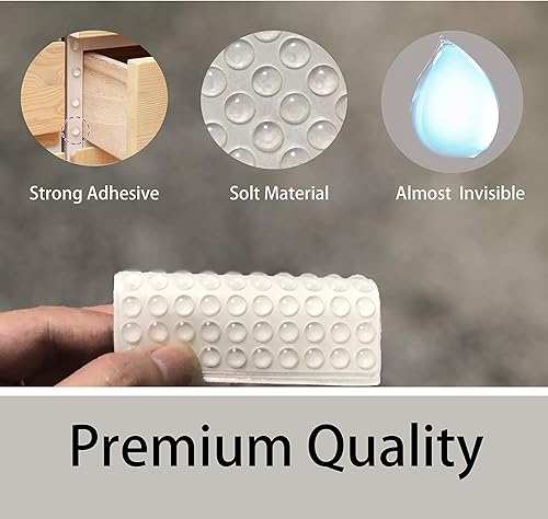 Miniatura 8 de Almohadillas para parachoques de cajones, pequeños parachoques para puertas de gabinete, puntos de armario, pies de goma transparente autoadhesivos
