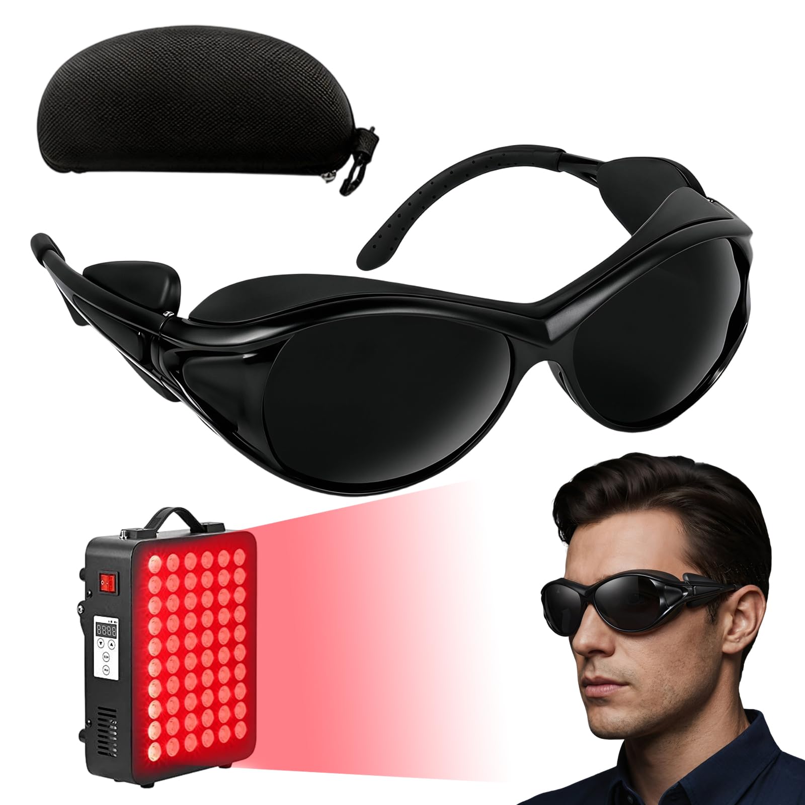 FARYODI Infrared Safety Glasses, IPL 200-2000nm UV Safety Glasses, Infrared Safety Glasses, Laser Safety Glasses for Red Light Therapy, IPL Hair Removal, Laser, Cosmetology, Solarium