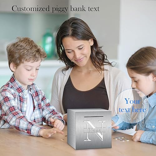 Miniatura 4 de Sinseike Alcancía personalizada hecha de acero inoxidable personalizada no se puede sacar a la alcancía personalizada