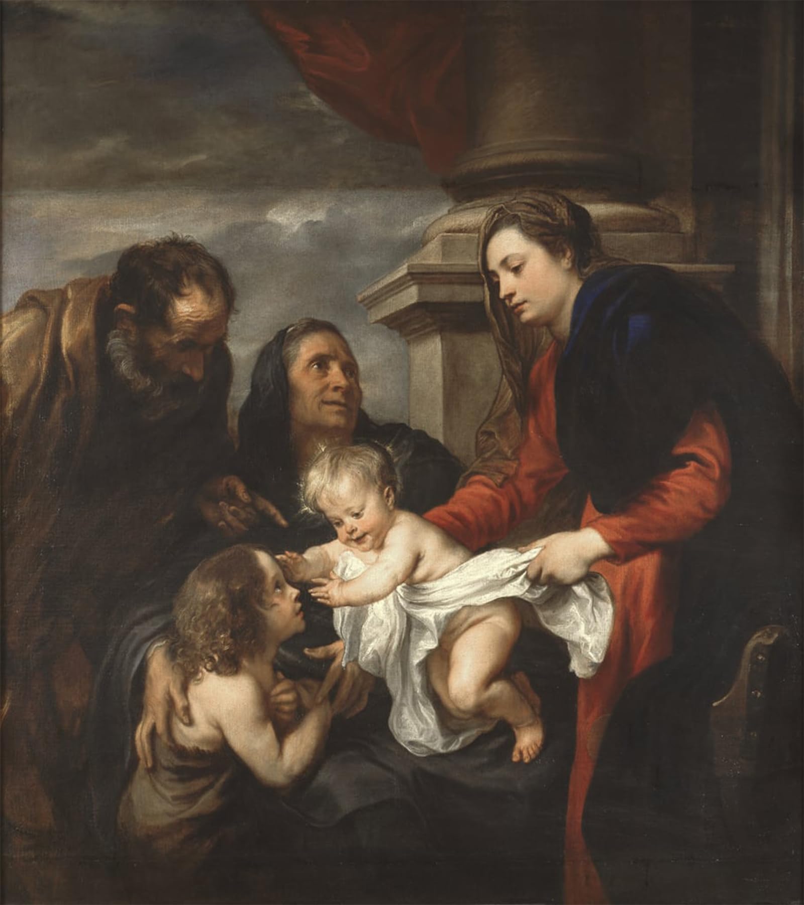 ARTXLXXBN Famous Painting Art Wall Decor Abstract Art Picture Holy Family with St Elizabeth and St by Van Dyck Animal Pictures for Home Decor 60x90cm