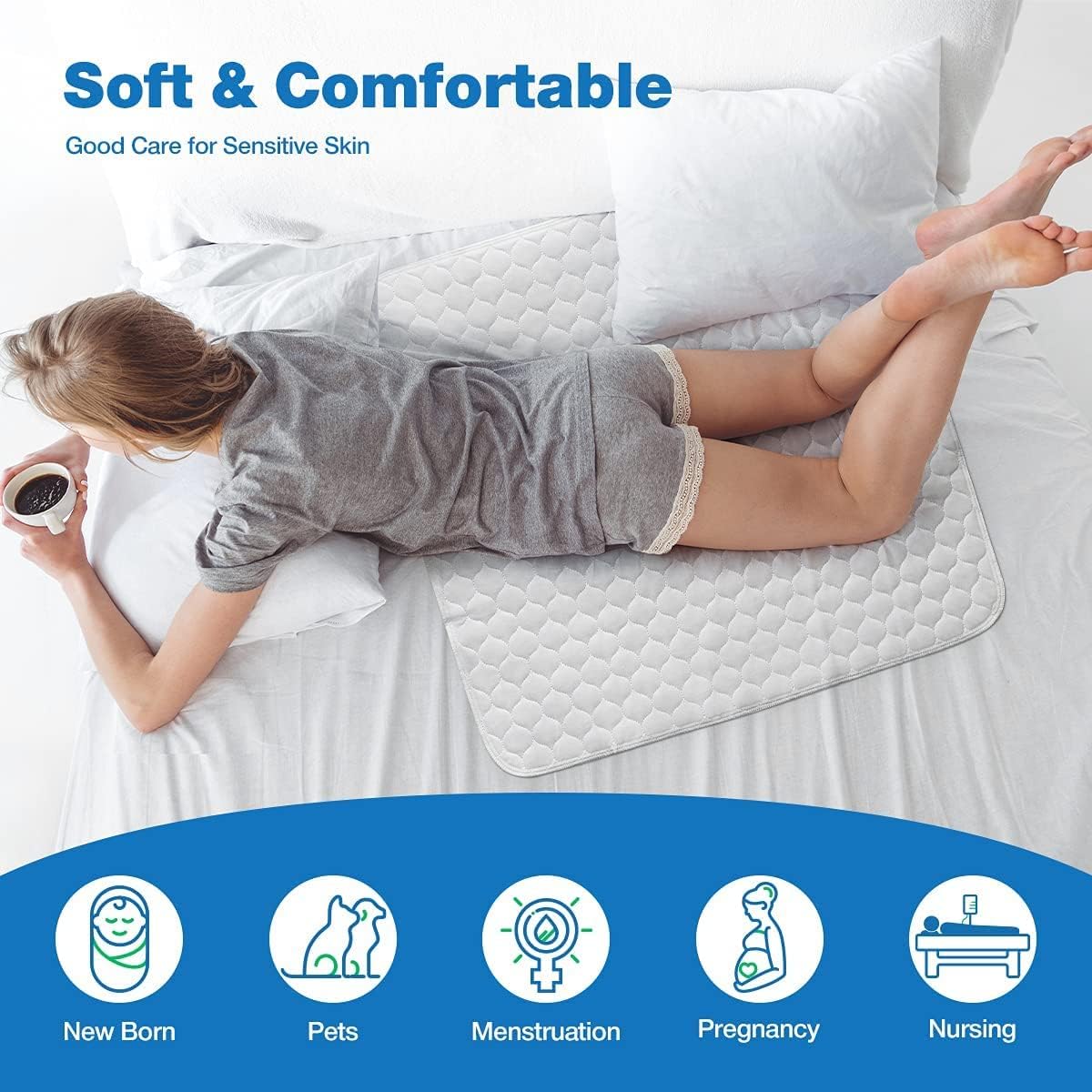 Toilet Safety Rail Medical Bathroom Safety Frame for Elderly Adjustable Handrails & Waterproof Bed Pads for Incontinence Reusable Underpads Protective Pads Pee Pads for Adults : Health & Household