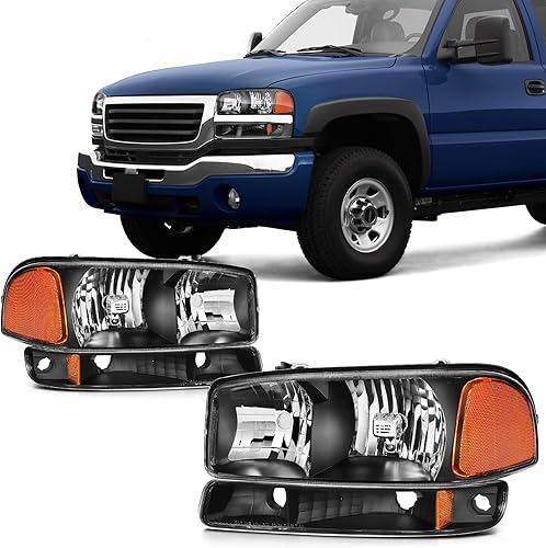 Miniatura 26 de SCITOO Faros delanteros para Jeep Grand Cherokee 1999-2004, carcasa cromada, reflector ámbar, lente transparente, lado del conductor y del pasajero