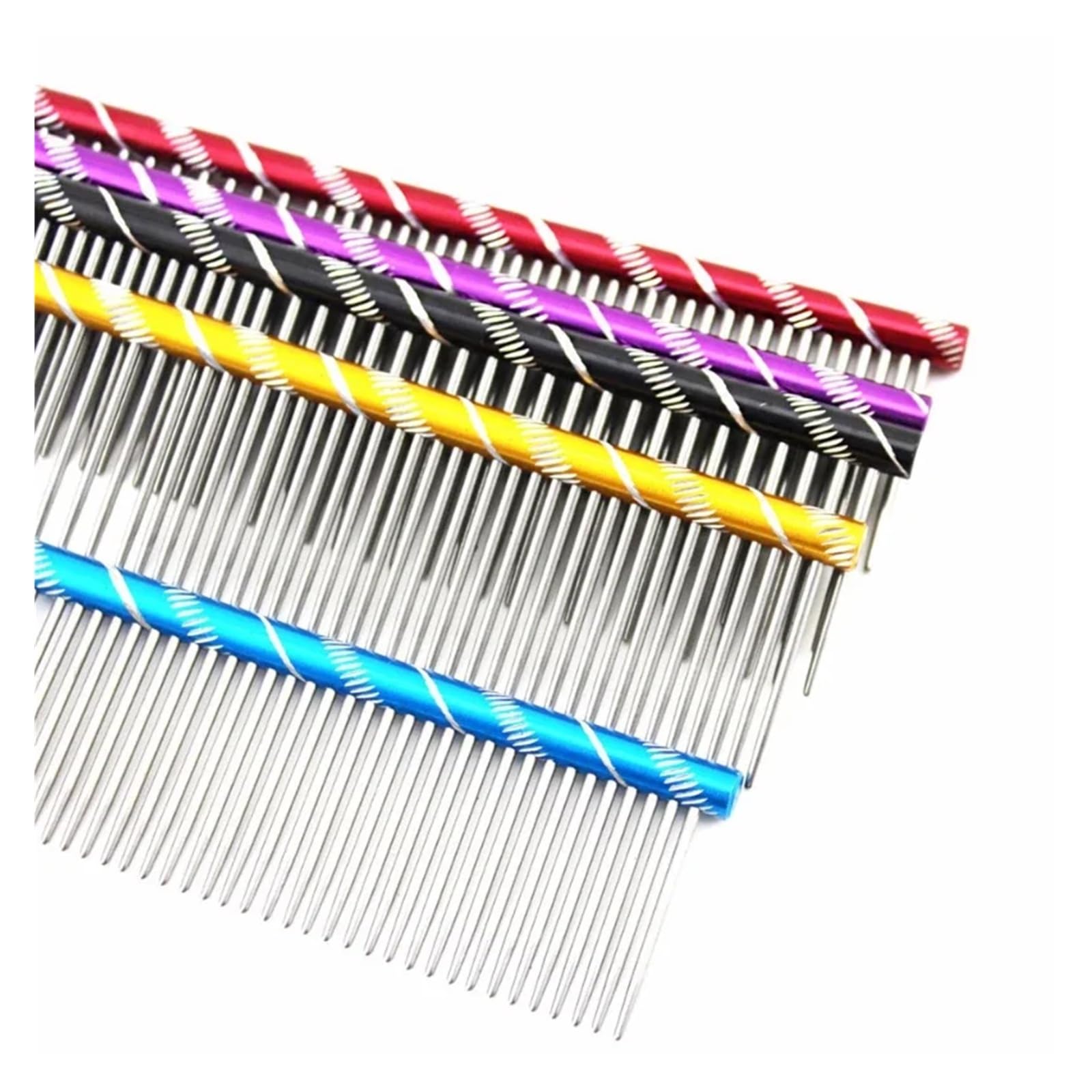 Generisch 10 Stück 19 cm/16 cm Haustier-Hundekamm, Heller, bunter Streifen, Fellpflege for zotteliges Friseurwerkzeug(16cm)