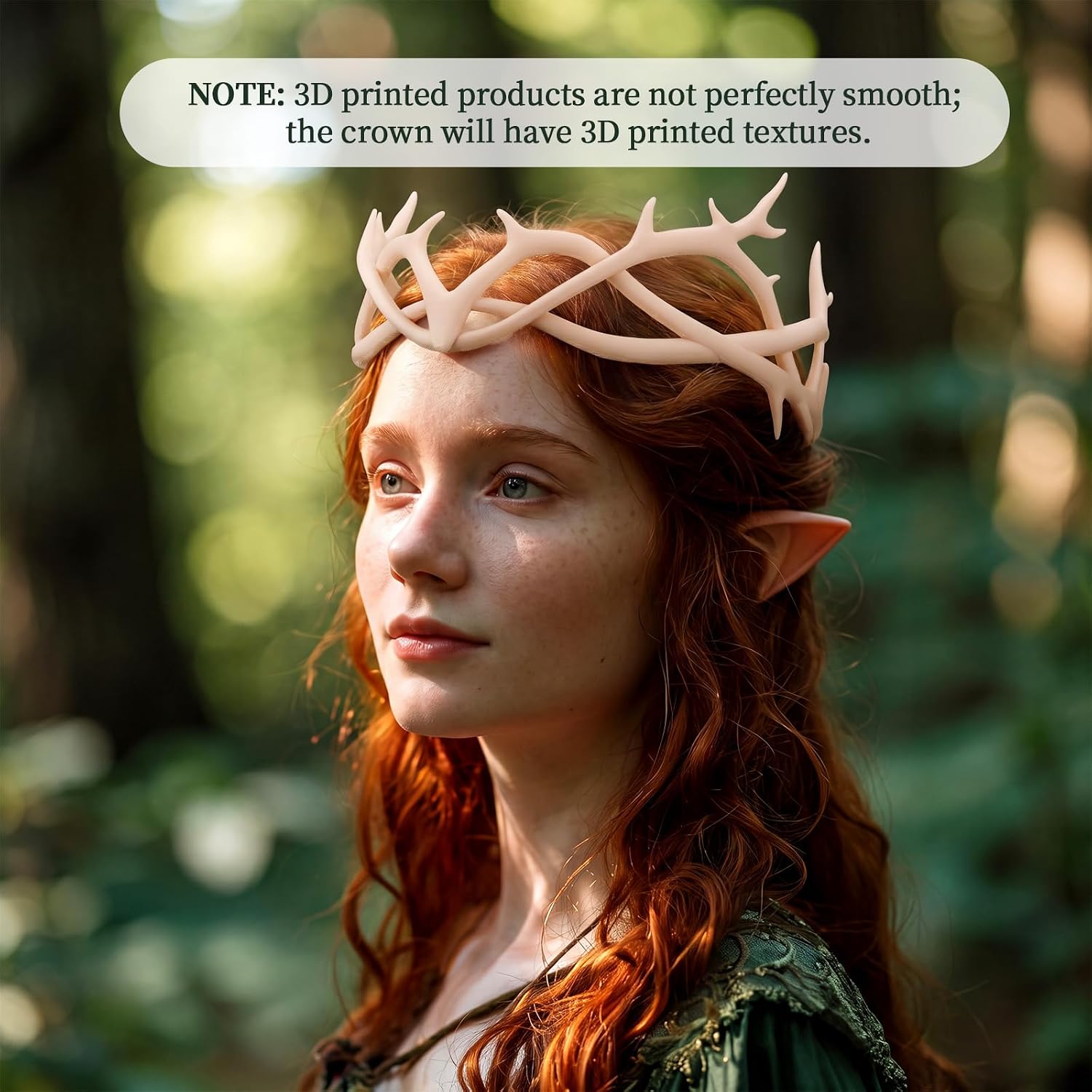Sosation Antler Crown, 3D Printed Fairy Woodland Elf Deer Horns Headband