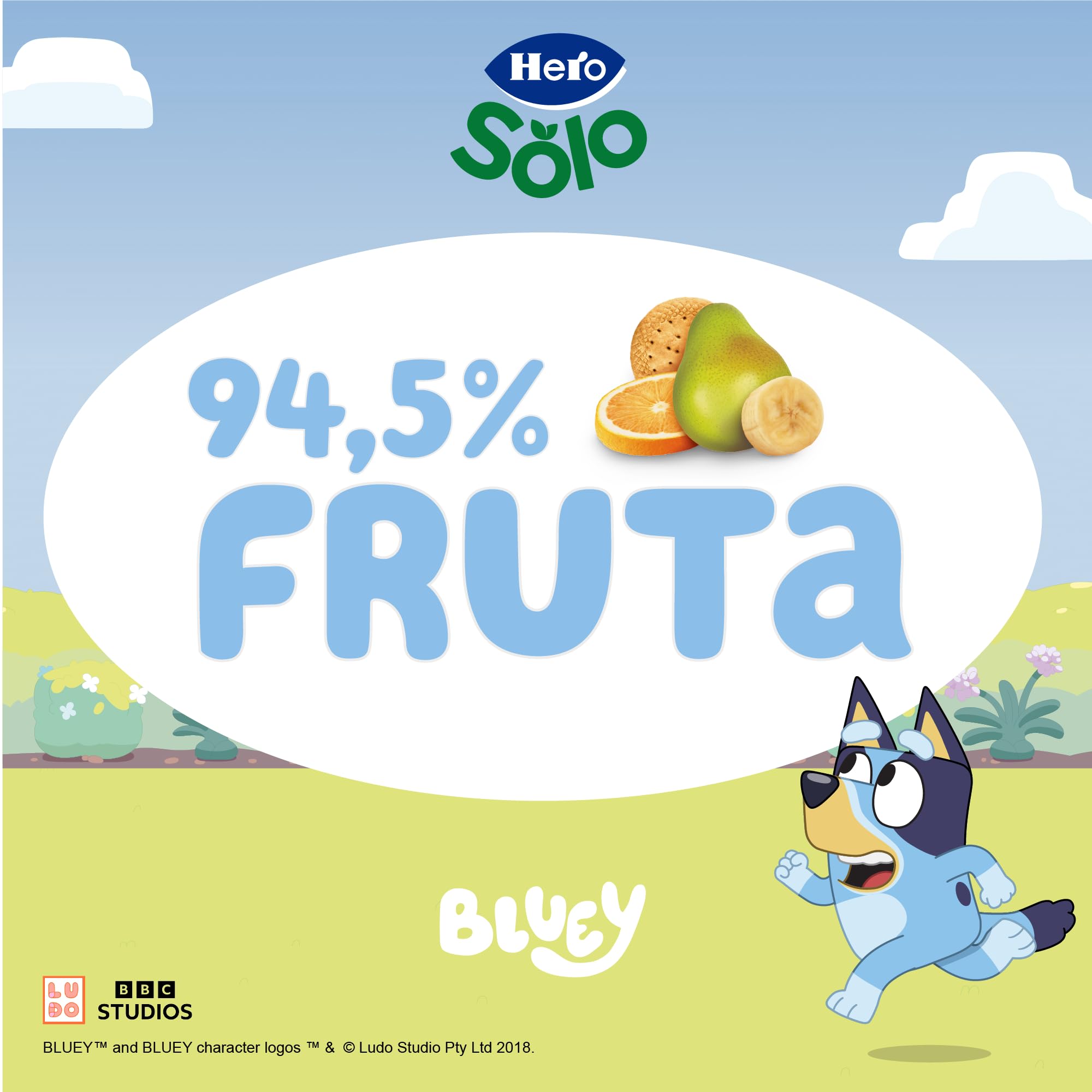 Alimento infantil con puré de frutas y galleta Hero bolsa 100 g