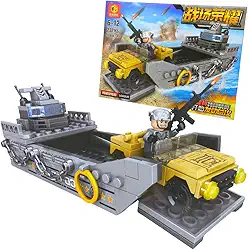 Blocos de Construção para Montar e Desmontar, Kit de Construção - Barco militar 232 peças - Presente para Crianças e Adultos, Brinquedos Educativos de Engenharia e Construção (Barco)