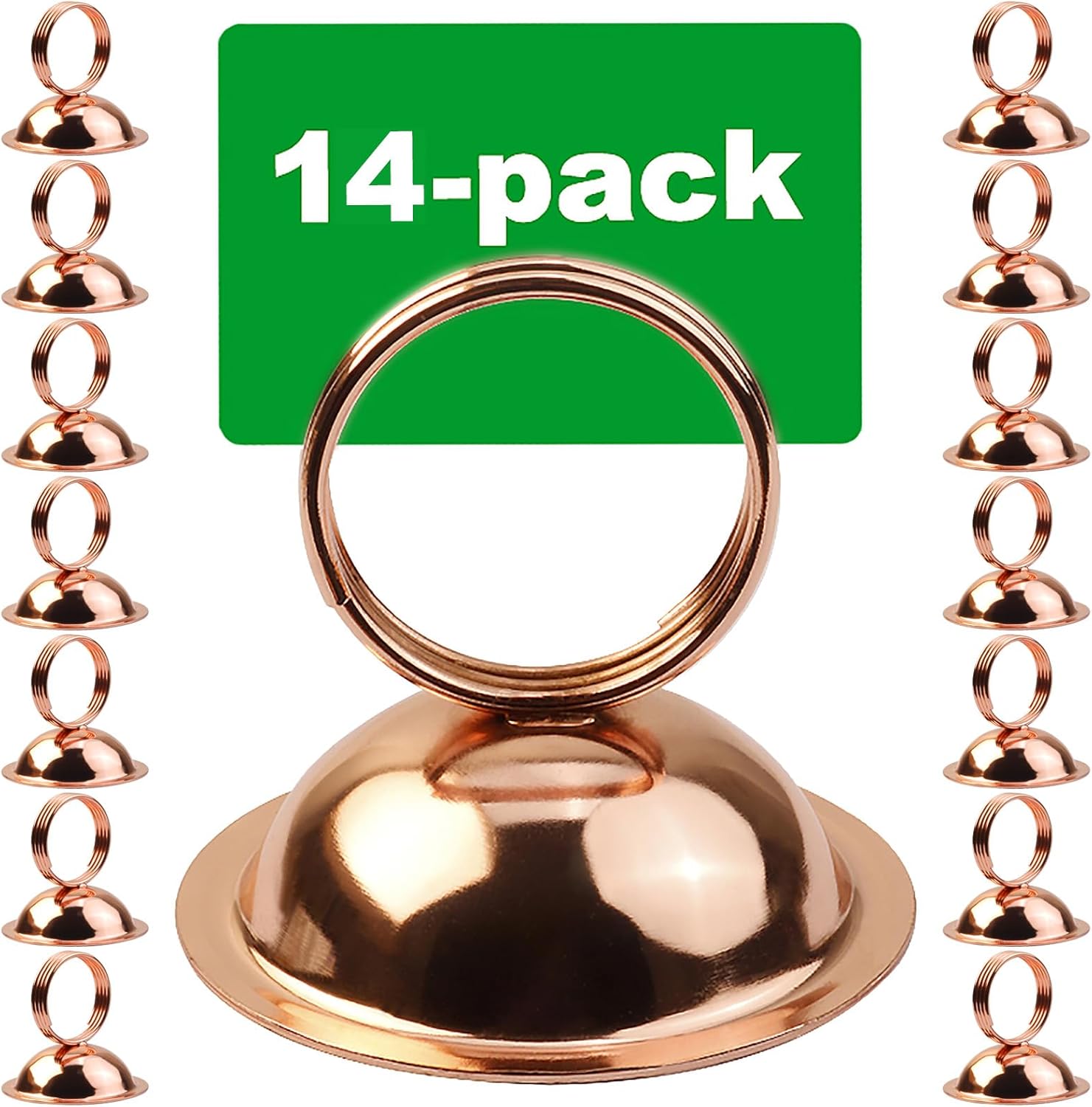 Menu Holder Table Number Holders Ring-Clip Place Card Holders Menu Stand Photo Clips for Wedding RSVP Card Party Festival Decor(14 Pack) (Rose Gold Color)