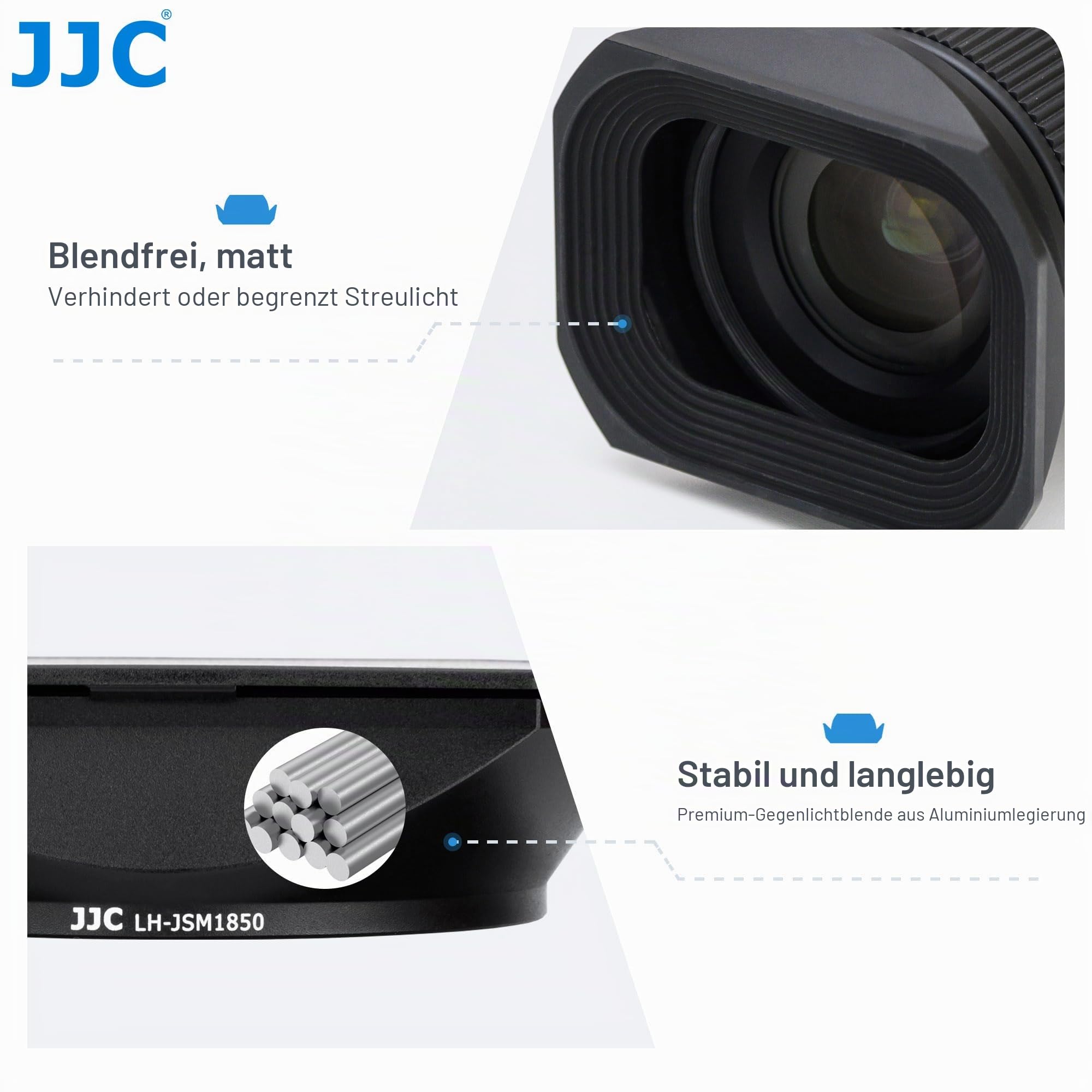 JJC Gegenlichtblende für Sigma 18-50 mm f/2.8 DC DN Objektiv (E Mount) Kit mit Slide Design Kapuze Gap Eine Alternative zur Sigma LH-582-02 Kunststoff-Gegenlichtblende