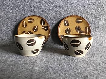 て*み様 やちむん 工房十鶴 コーヒー豆柄皿2枚 やちむん十鶴さんコーヒー豆皿2枚セット Amazon | 工房十鶴 皿