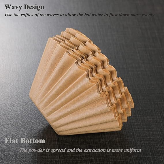 1-2 Cup Coffee Filters, 200 Count Disposable Natural Unbleached Thicken Pleated Filter Replacement for Miniature Mr Coffee, Small Coffee Maker, Single Serve Coffee Pot, Pour Over Coffee Kit