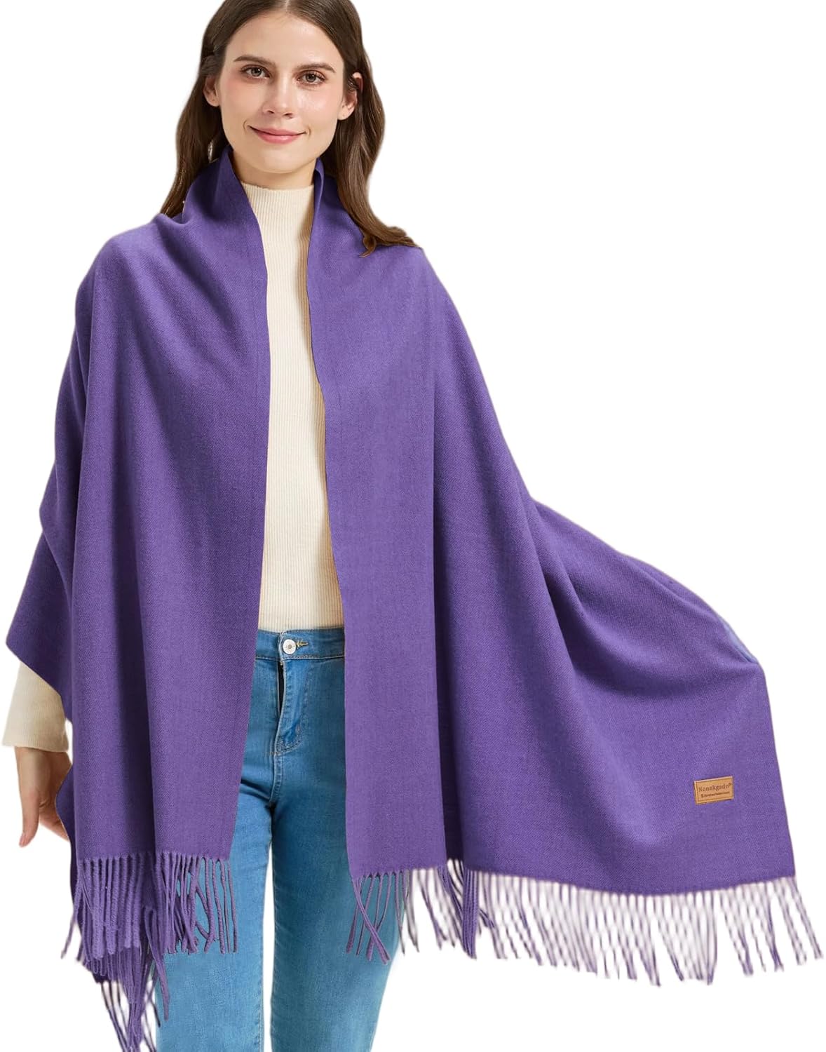 Winter Thick Wool Pashmina Scarf Shawl-Women's Soft Warm Pashmina Wraps for Evening Dresses Wedding Travel Shawl - Image 3