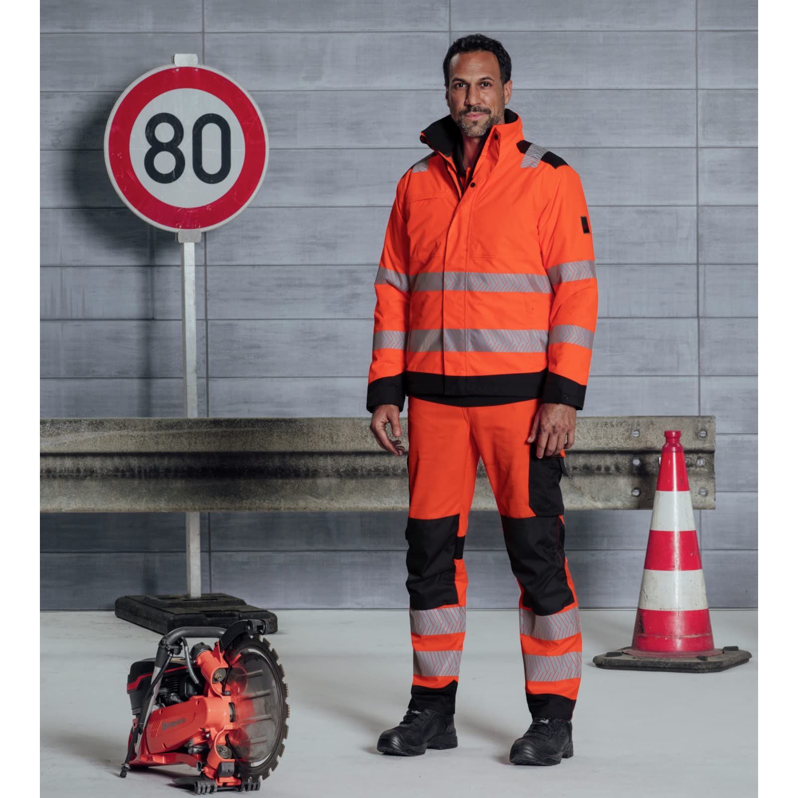 WüRTH MODYF Pantalon de Travail Haute-visibilité Fluo Orange/Anthracite