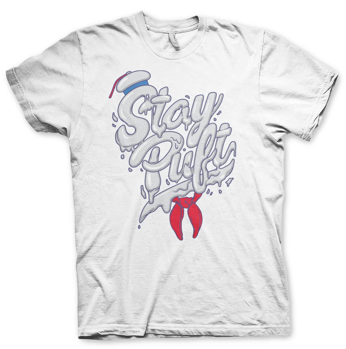 Ghostbusters Officially Licensed Stay Puft Mens T-Shirt (White), Large