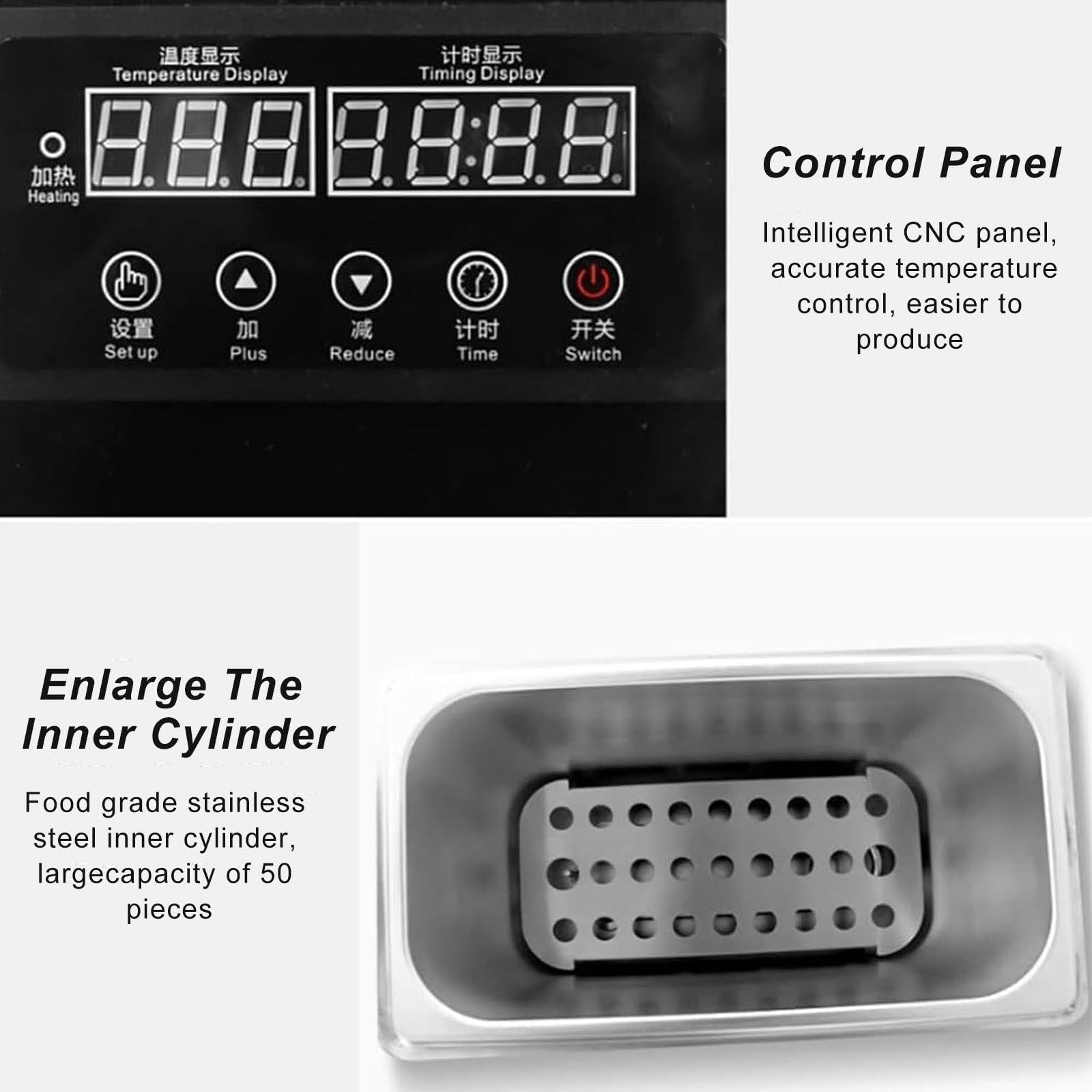 Hornillo De Huevos Comercial De Aguas Termales, Hervidor De Huevos De 800 W, Hervidor De Huevos De Gran Capacidad De 9 L, AutomáTico MáQuina Para Hacer Huevos Medio Cocidos Y Pasados ​​Por Agua,110V