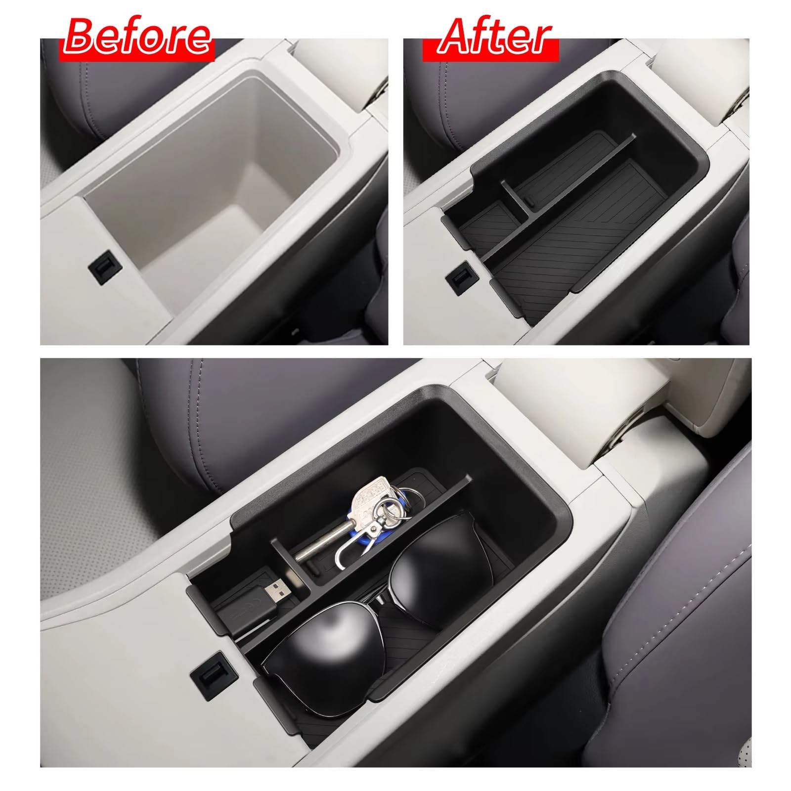 organisateur console centrale Boîte De Rangement Pour Accoudoir Central Voiture Boîte Rangement Plateau Voiture Organisateur ABS Accessoires D'intérieur Compatible Avec MG 4 2025