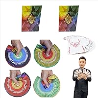 Vista 1 de sumrica Magia 2 piezas tarjetas finas de cuatro colores de fanning y manipulación etapa ilusiones tarjeta truco accesorios mágicos (3.5 in x 2.6 in)