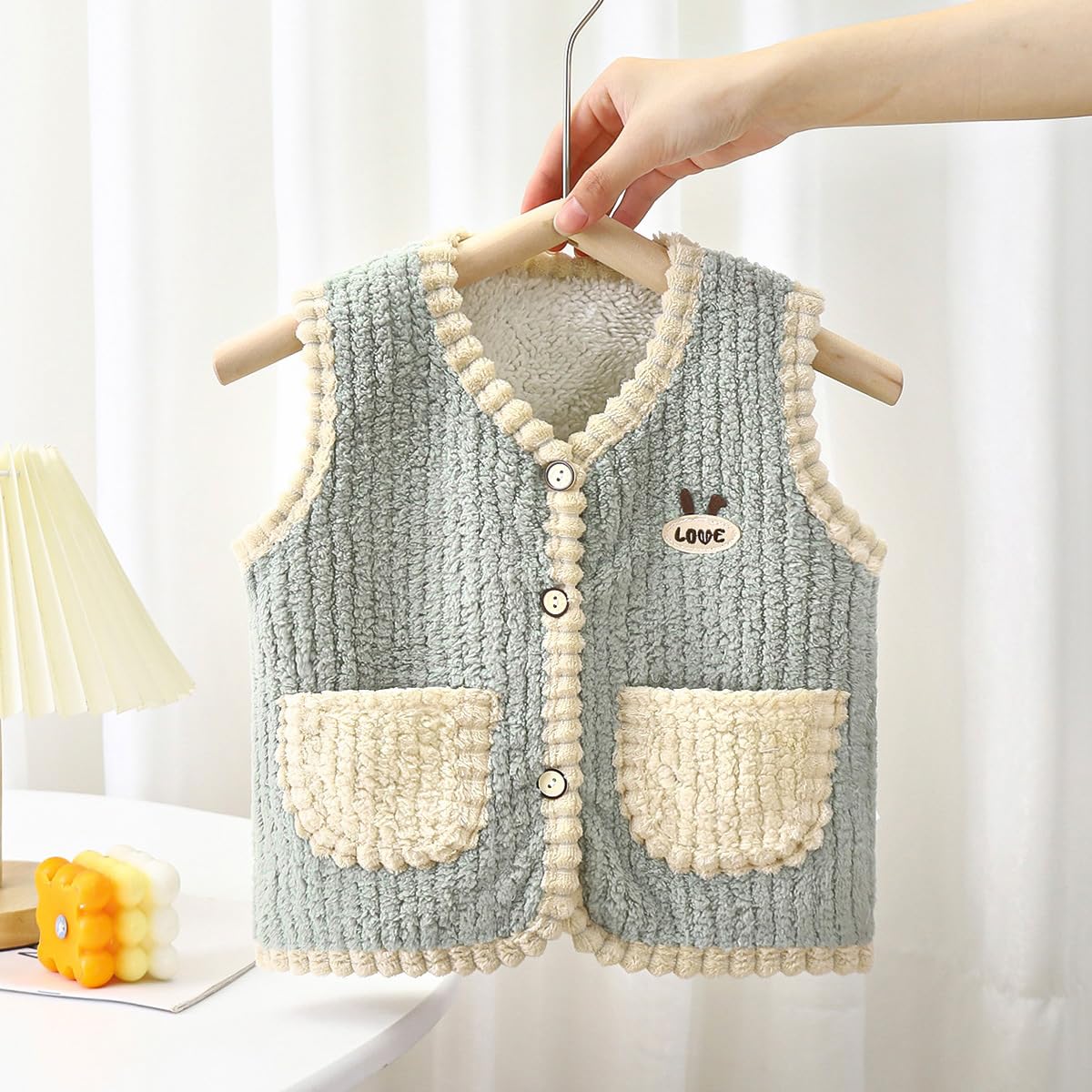Chalecos gruesos para bebés y niñas de invierno, otoño, cálido, chaleco grueso para niñas (altura recomendada para niños: 60-73 cm)