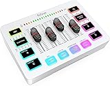 FIFINE Gaming Audio Mixer, Streaming RGB PC Mixer avec Interface Microphone XLR, Contrôle Individuel, Contrôle de Volume, Bouton de Mute, Alimentation Fantôme 48V, pour Podcast Enregistrement - 1