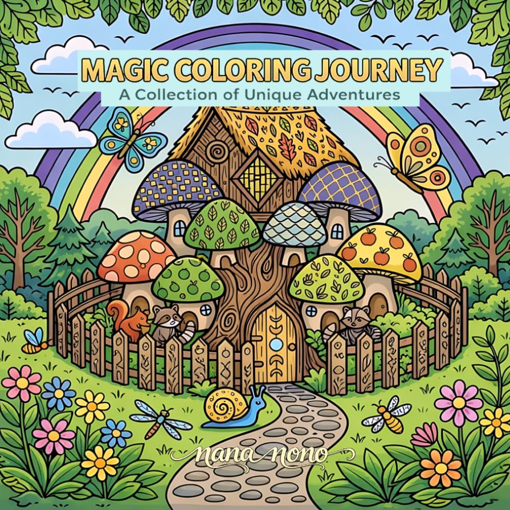 Magic Coloring Journey: A Cute Mushroom Wonderland: Easy and Bold Coloring Book for Kids, Teens, and Adults – Relaxing Fantasy Fungi Scenes for Stress Relief