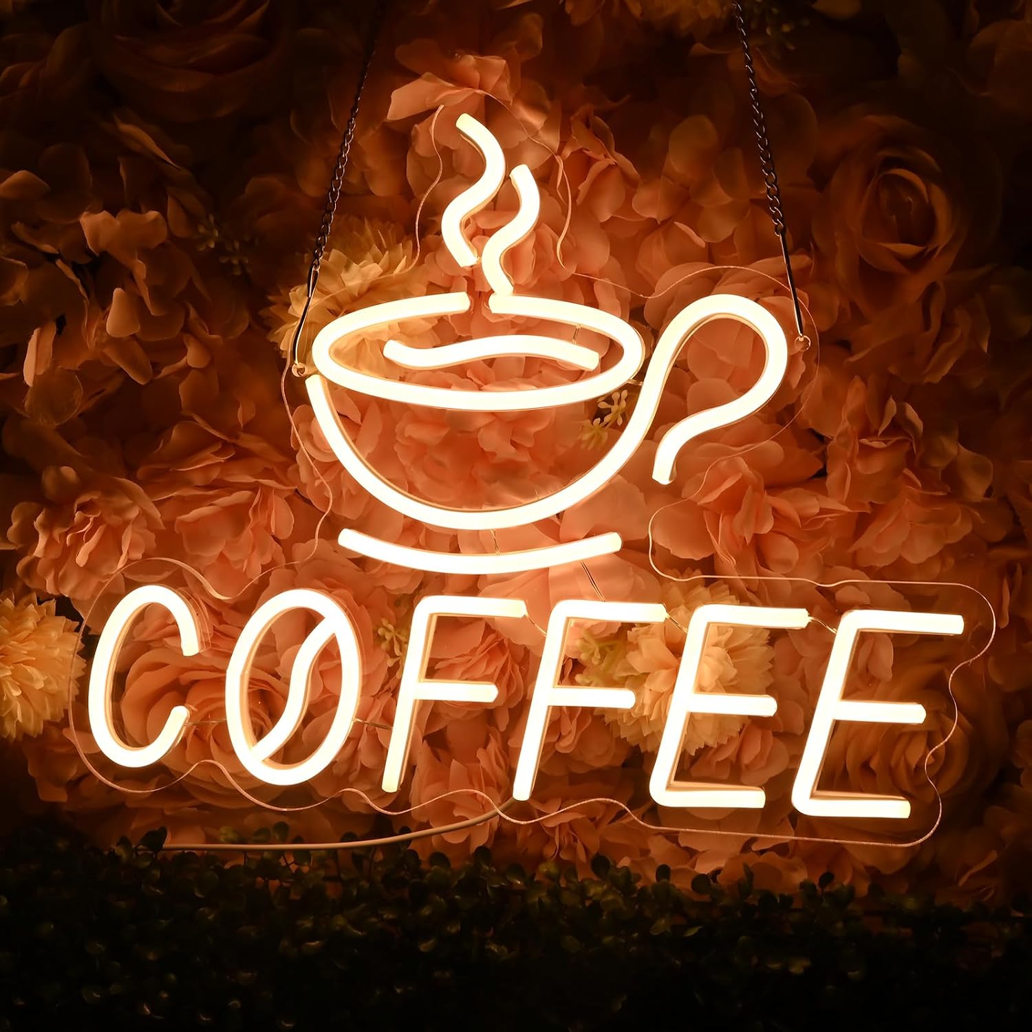 Planzo Coffee Neon Signs Light for Restaurant Coffee Shop Home Cafe Bar Beer Pub Store Ad Window Display Kitchen Bedroom Man Cave Birthday Party Light Up Wall Sign Decor 5V USB