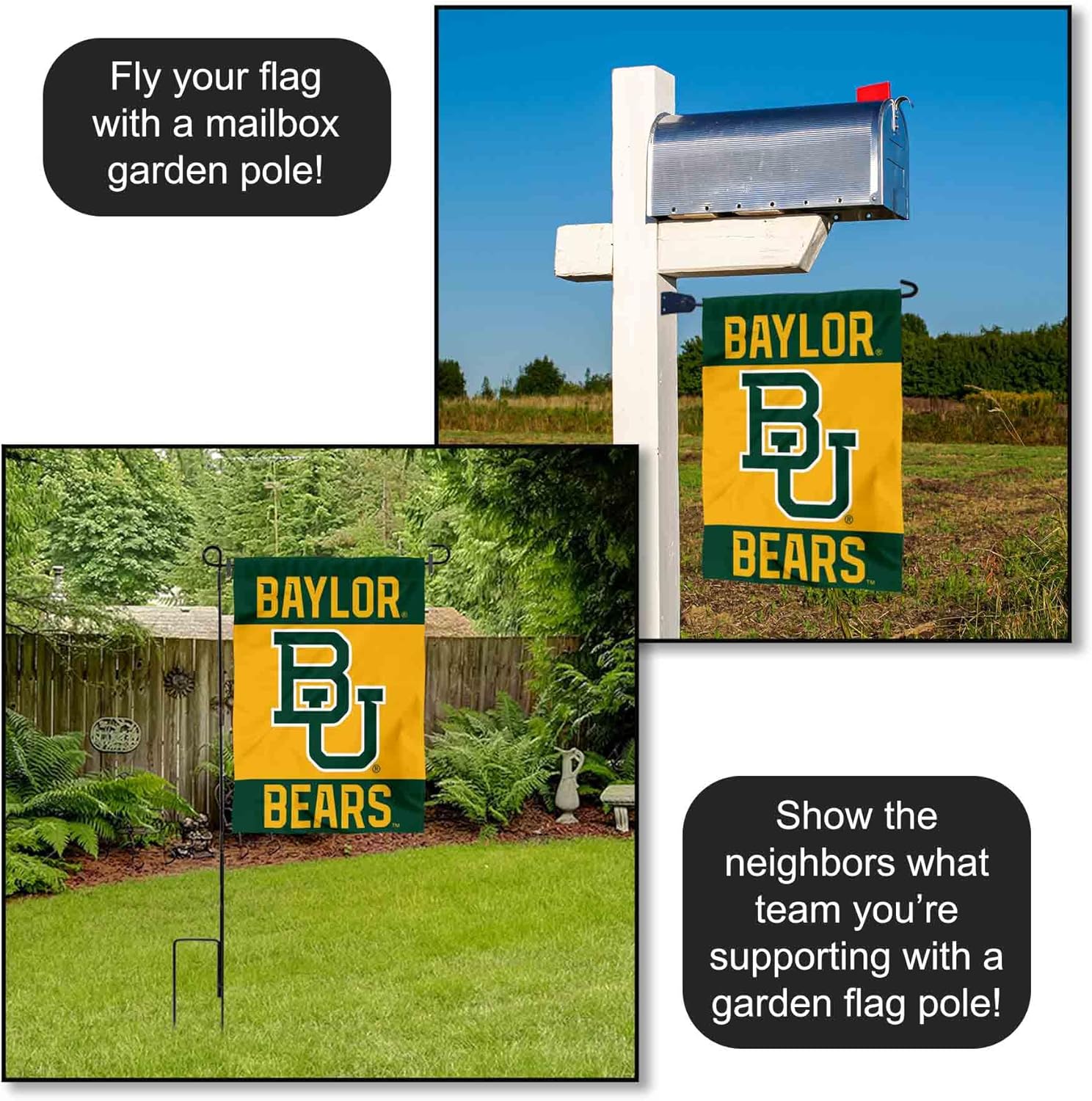 College Flags & Banners Co. Baylor Bears Garden Banner Flag - Image 4
