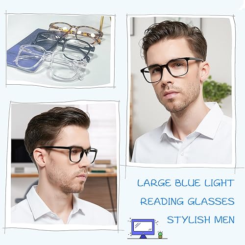 Miniatura 2 de OCCI CHIARI Lentes de lectura con bloqueo de luz azul para hombres XL cómodos