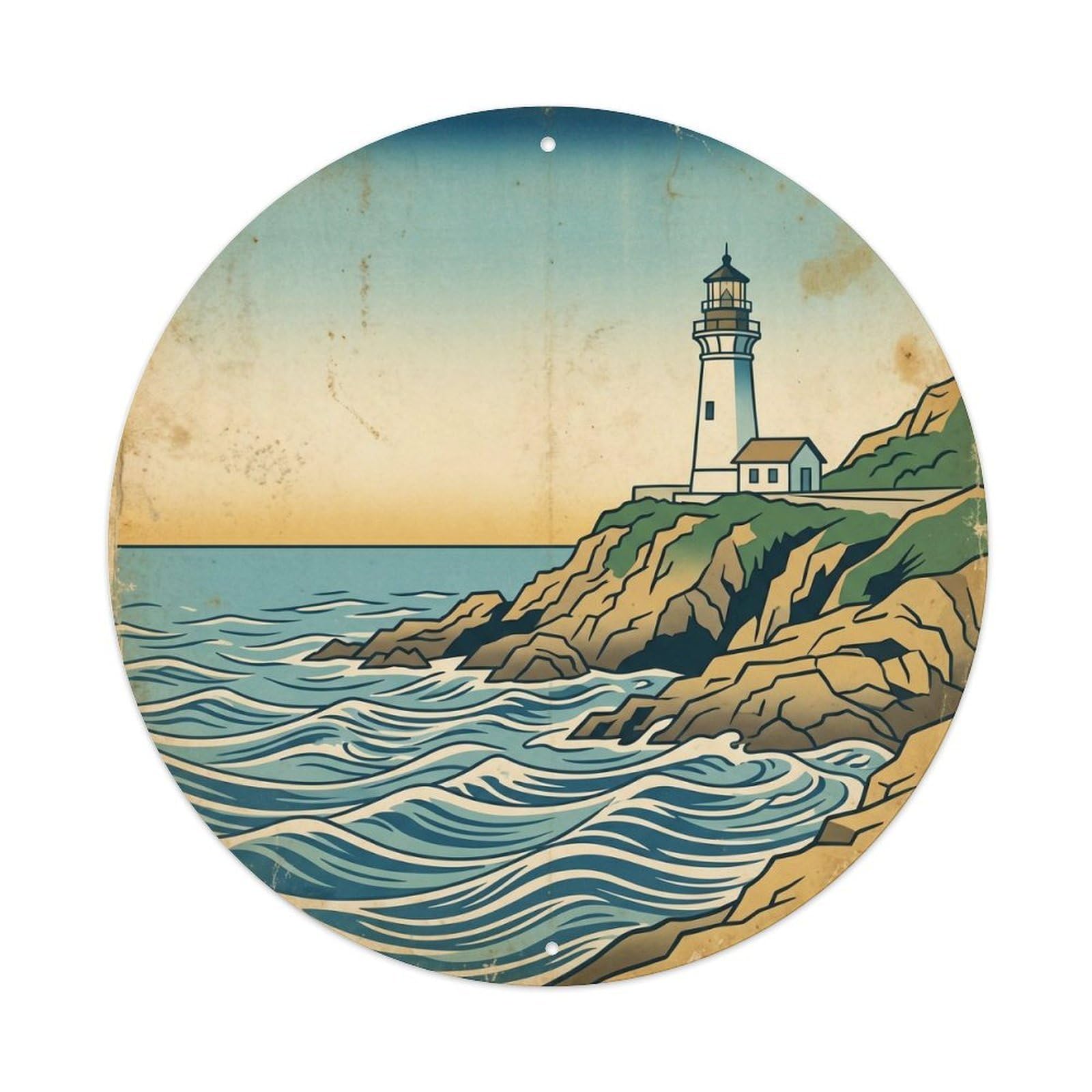 Diamond Head Lighthouse Hawaii Harbor Travel Maritime Metal Tin Sign
